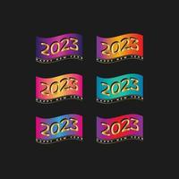 free vector elegant happy new year 2023 text typography design set