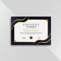 Professional and premium certificate template with golden geometric shapes vector