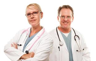 Smiling Male and Female Doctors or Nurses photo