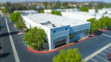 Aerial View of Commercial Buildings With Tilt-Shift Blur photo