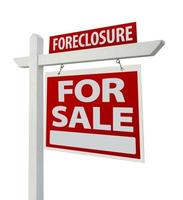 Foreclosure Real Estate Sign Isolated - Right photo