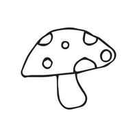 hongo dibujado a mano. ilustración de vector de hongo para diseño con estilo de línea