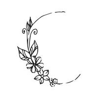 Hand drawn flowers for decoration. Line art Hand drawn flowers in vintage style vector