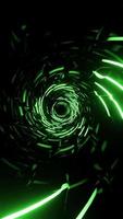 Green tunnel with hypnotic lines. Seamless Vertical looped video