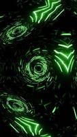 VJ-Schleife grünes Neon-Kaleidoskop. vertikal gelooptes Video