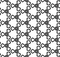 Black and white seamless abstract pattern. Background and backdrop. Grayscale ornamental design. Mosaic ornaments. Vector graphic illustration.