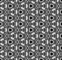 Black and white seamless abstract pattern. Background and backdrop. Grayscale ornamental design. Mosaic ornaments. Vector graphic illustration.
