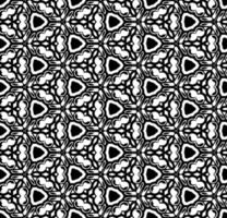 Black and white seamless abstract pattern. Background and backdrop. Grayscale ornamental design. Mosaic ornaments. Vector graphic illustration.