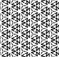 Black and white seamless abstract pattern. Background and backdrop. Grayscale ornamental design. Mosaic ornaments. Vector graphic illustration.