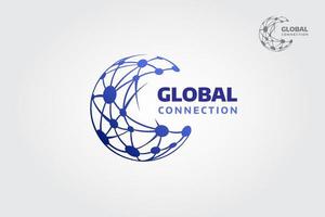 Global Connection Vector Logo Template. Clean and modern Connection logo template. It can be used by social networking and communication services, Telecommunication connection companies, Start-up, etc