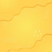 Memphis yellow background with dot and line elements vector