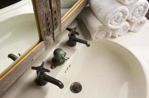 Rustic Bathroom Scene photo