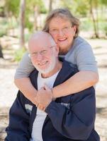 Happy Senior Couple Portrait Outdoors photo