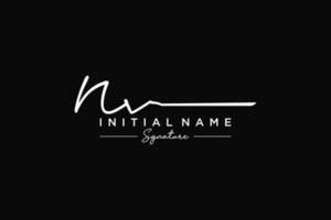 Initial NV signature logo template vector. Hand drawn Calligraphy lettering Vector illustration.