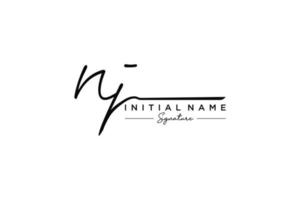 Initial NJ signature logo template vector. Hand drawn Calligraphy lettering Vector illustration.
