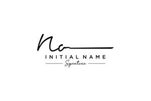 Initial NO signature logo template vector. Hand drawn Calligraphy lettering Vector illustration.