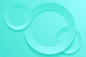 Modern turquoise backgrounds. 3d circle papercut layer background. vector