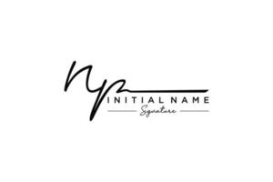 Initial NP signature logo template vector. Hand drawn Calligraphy lettering Vector illustration.