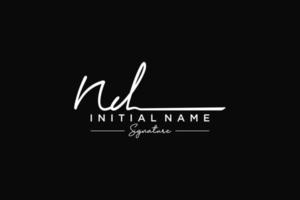 Initial ND signature logo template vector. Hand drawn Calligraphy lettering Vector illustration.