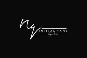 Initial NQ signature logo template vector. Hand drawn Calligraphy lettering Vector illustration.