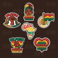 Black History Month Sticker Set vector