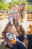 Attractive Family Portrait at the Pumpkin Patch photo