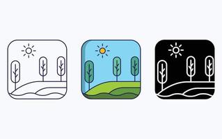 landscape illustration icon vector