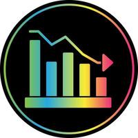 Fluctuation Down Vector Icon Design