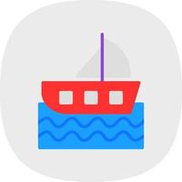 Sailing Boat Vector Icon Design