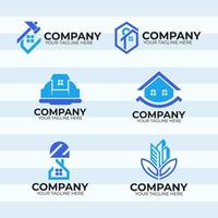 Simple Blue Logo for Construction Company vector