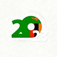 New Year 2023 for Zambia on snowflake background. vector