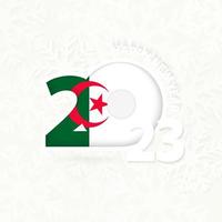 New Year 2023 for Algeria on snowflake background. vector