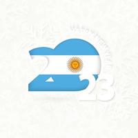 New Year 2023 for Argentina on snowflake background. vector