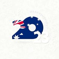 New Year 2023 for Australia on snowflake background. vector