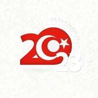 New Year 2023 for Turkey on snowflake background. vector