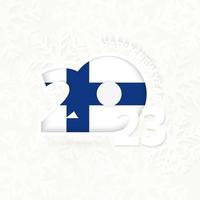 New Year 2023 for Finland on snowflake background. vector