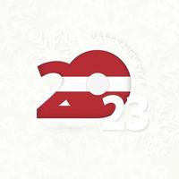 New Year 2023 for Latvia on snowflake background. vector