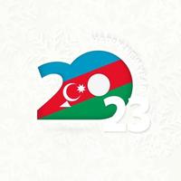 año nuevo 2023 para azerbaiyán sobre fondo de copos de nieve. vector