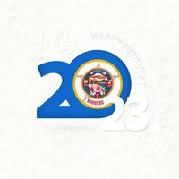 New Year 2023 for Minnesota on snowflake background. vector