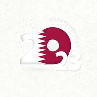 New Year 2023 for Qatar on snowflake background. vector