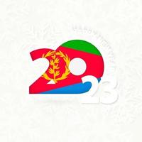 New Year 2023 for Eritrea on snowflake background. vector