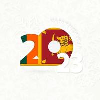 New Year 2023 for Sri Lanka on snowflake background. vector