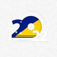 New Year 2023 for Tokelau on snowflake background. vector