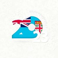 New Year 2023 for Fiji on snowflake background. vector