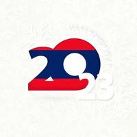 New Year 2023 for Laos on snowflake background. vector