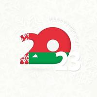 New Year 2023 for Belarus on snowflake background. vector