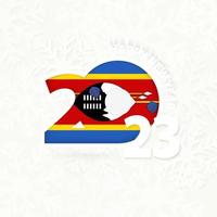 New Year 2023 for Swaziland on snowflake background. vector