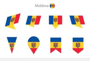 Moldova national flag collection, eight versions of Moldova vector flags.