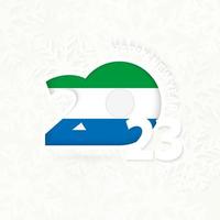 New Year 2023 for Sierra Leone on snowflake background. vector