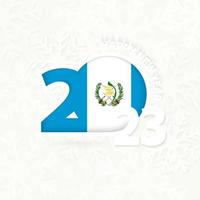 New Year 2023 for Guatemala on snowflake background. vector